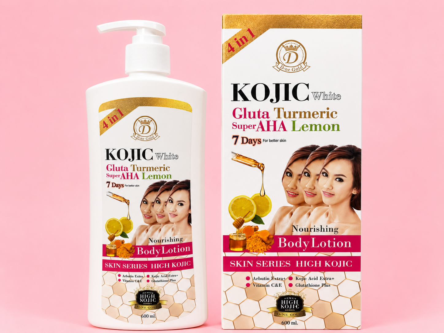 lotion corporelle D-ne Gold Kojic White Gluta Turmeric