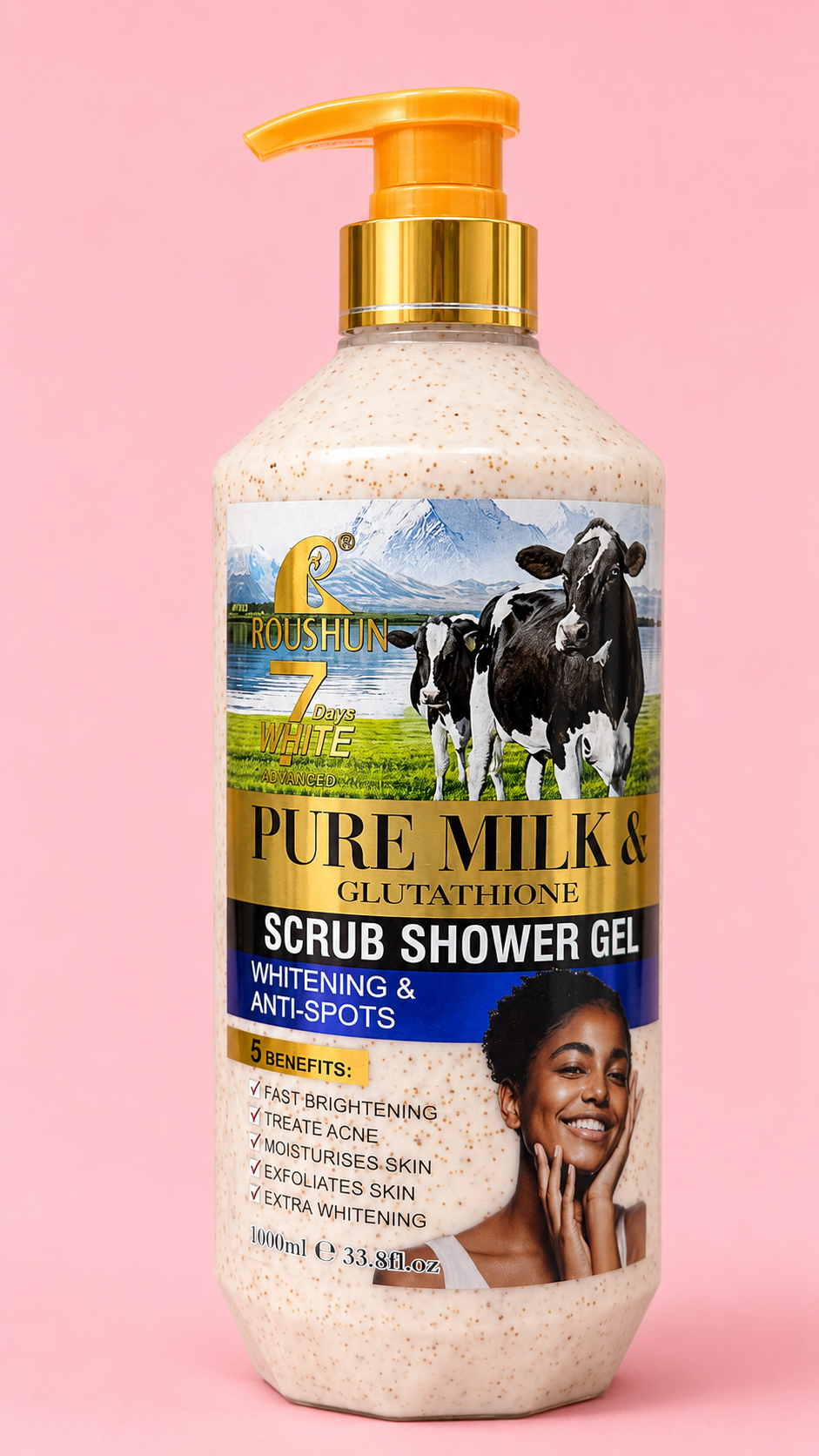 Roushun Pure Milk &amp;amp; Glutathione Scrub Shower